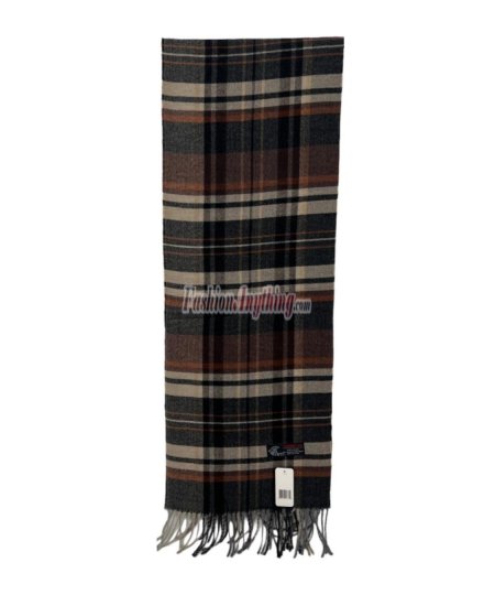 (image for) Woven Cashmere Feel Checker Scarf Brown /Black