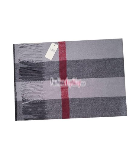 (image for) Cashmere Feel Pattern Scarf Grey