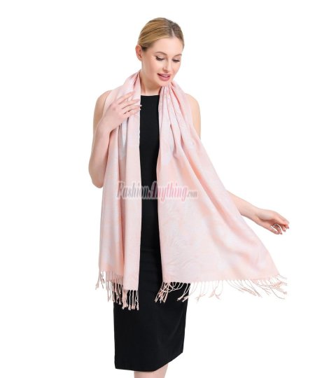 (image for) Peony Pattern Pashmina Peach