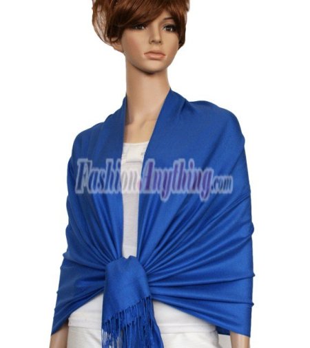 (image for) Silky Soft Solid Pashmina Scarf Royal Blue