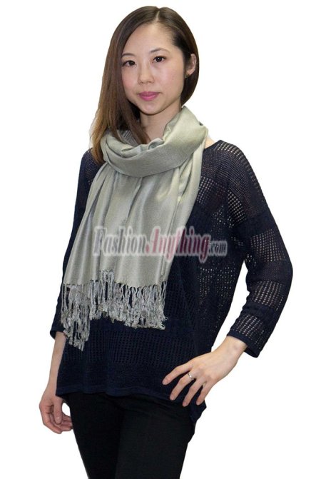 (image for) Silky Soft Solid Pashmina Scarf Sage Green