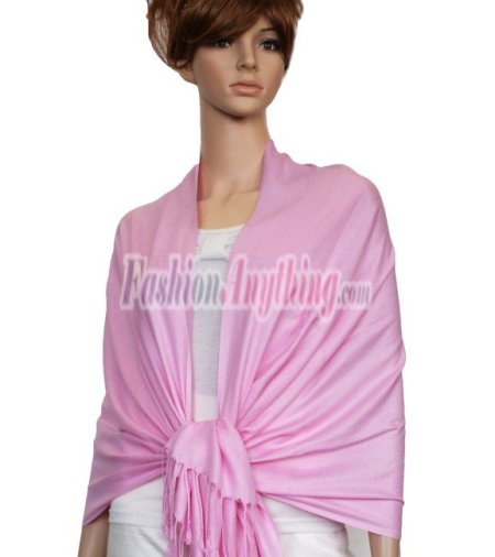 (image for) Silky Soft Solid Pashmina Scarf Light Pink