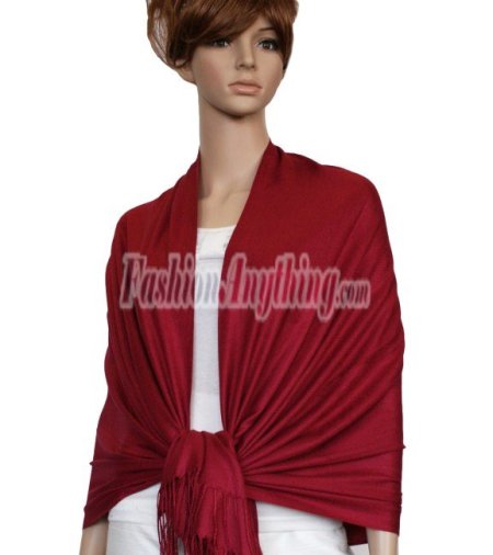 (image for) Silky Soft Solid Pashmina Scarf Burgundy