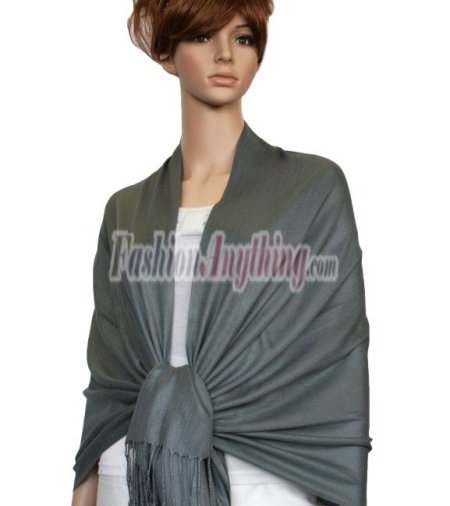 (image for) Silky Soft Solid Pashmina Scarf Dark Grey