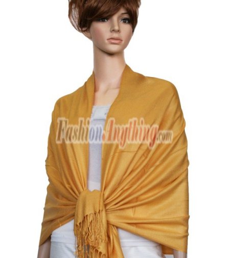 (image for) Silky Soft Solid Pashmina Scarf Honey Gold NEW