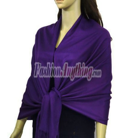 (image for) Silky Soft Solid Pashmina Scarf Grape