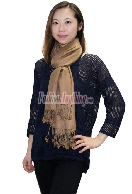 (image for) Silky Soft Solid Pashmina Scarf Dark Gold
