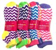 (image for) Women Thin Zigzag Print Socks Dozen (12 Pairs) - Assorted Color