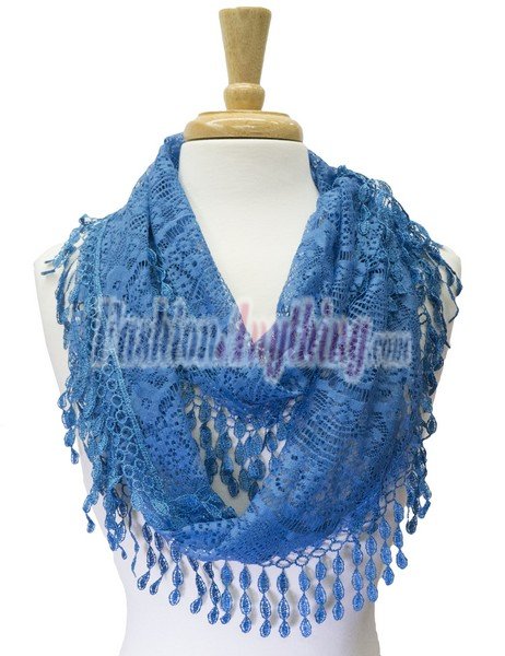 Infinity Lace Scarf Blue