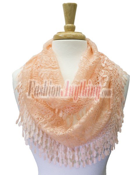 (image for) Infinity Lace Scarf Peach