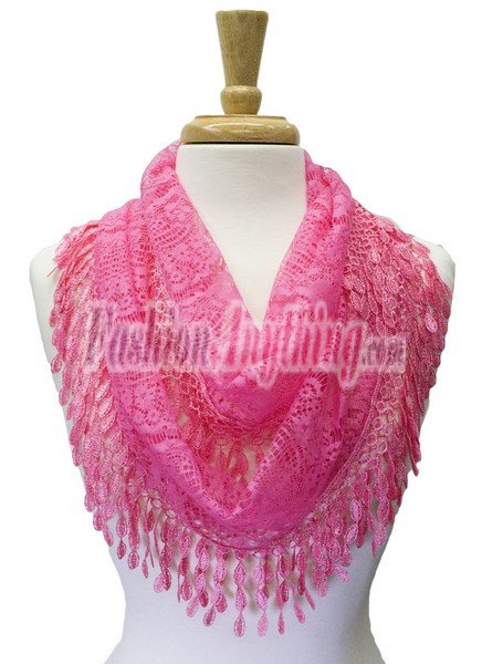 (image for) Infinity Lace Scarf Hot Pink