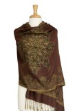 (image for) Gorgeous border Pashmina Label Brown