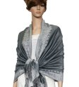 (image for) Border Patterned Pashmina Grey