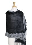 (image for) Border Patterned Pashmina Label Black/White