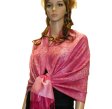 (image for) Paisley Jacquard Pashmina Hot Pink w/ Light Pink