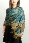 (image for) Jacquard Paisley Pashmina 2-Ply Dark Teal