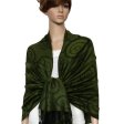 (image for) Multi Circle Soft Pashmina Black / Army Green