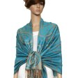 (image for) Multi-Circle Soft Pashmina Tan / Peacock Blue