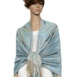 (image for) Multi Circle Soft Pashmina Light Tan / Sky Blue