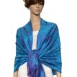 (image for) Multi Circle Soft Pashmina Purple w/ Peacock Blue