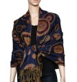 (image for) Multi-Colored Circle Pattern Pashmina Navy