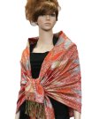 (image for) Metallic Paisley Pashmina Red