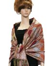 (image for) Metallic Paisley Pashmina Jujube Red