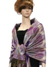 (image for) Metallic Paisley Pashmina Purple