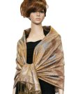 (image for) Metallic Paisley Pashmina Tan