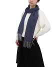 (image for) Cashmere Feel Design Scarf Navy