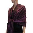 (image for) Leaf Jacquard Pashmina Scarf Violet Red