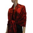 (image for) Leaf Jacquard Pashmina Scarf Red