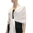 (image for) Leaf Jacquard Pashmina Scarf White