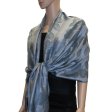 (image for) Leaf Jacquard Pashmina Scarf Silver