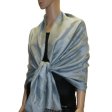 (image for) Leaf Jacquard Pashmina Scarf Pale Blue