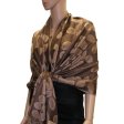 (image for) Leaf Jacquard Pashmina Scarf Brown