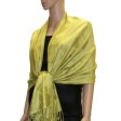 (image for) Leaf Jacquard Pashmina Scarf Yellow Green