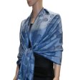 (image for) Leaf Jacquard Pashmina Scarf Navy / Medium Blue