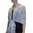 (image for) Leaf Jacquard Pashmina Scarf Light Grey