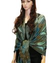 (image for) Colorful Paisley Scarf Peacock Blue