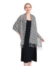 (image for) Leopard Print Pashmina Shawl White/Black/Brown