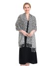(image for) Leopard Print Pashmina Shawl White/Black/Brown