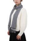 (image for) Woven Cashmere Feel Houndstooth Scarf Black/White