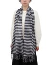 (image for) Woven Cashmere Feel Houndstooth Scarf Black/White