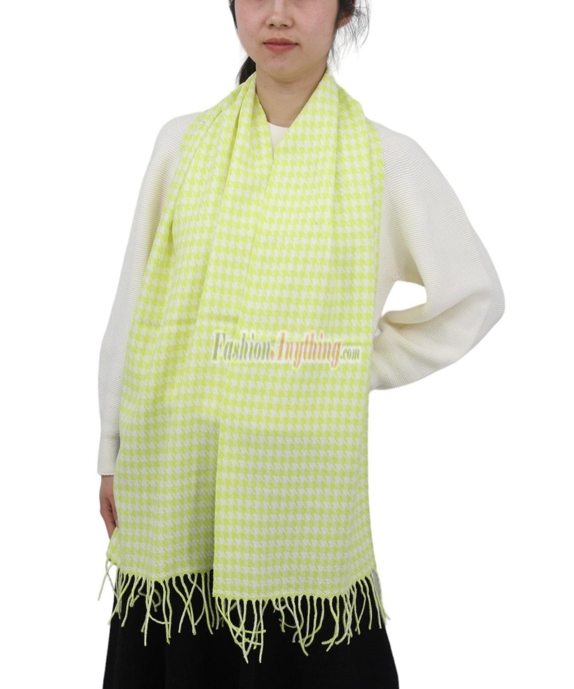 (image for) Cashmere Feel Design Scarf Lime