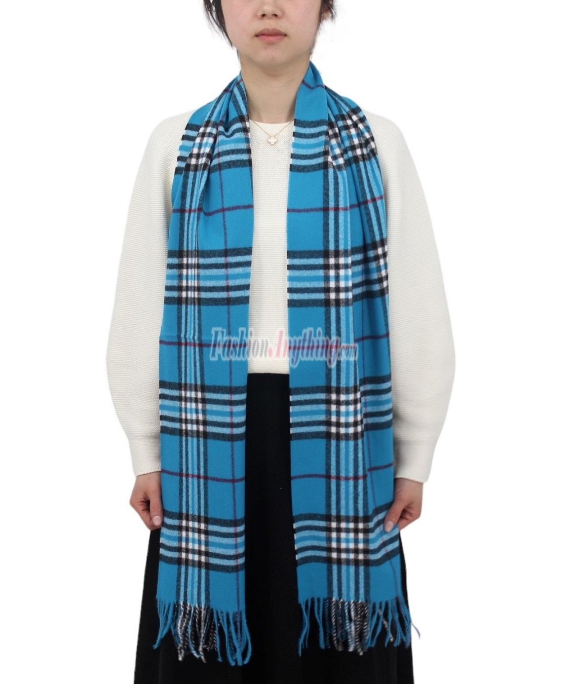 (image for) Woven Cashmere Feel Classic Scarf Bright Blue