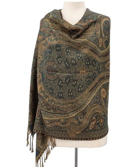 (image for) Paisley Patterned Pashmina Light Teal