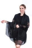 (image for) Light Solid Chiffon Shawl Black