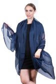 (image for) Light Solid Chiffon Shawl Navy