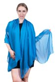 (image for) Light Solid Chiffon Shawl Ocean Blue